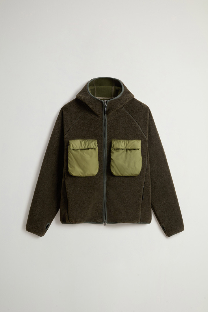 Hybrid-Kapuzenjacke mit durchgehendem Reißverschluss Grün photo 8 | Woolrich
