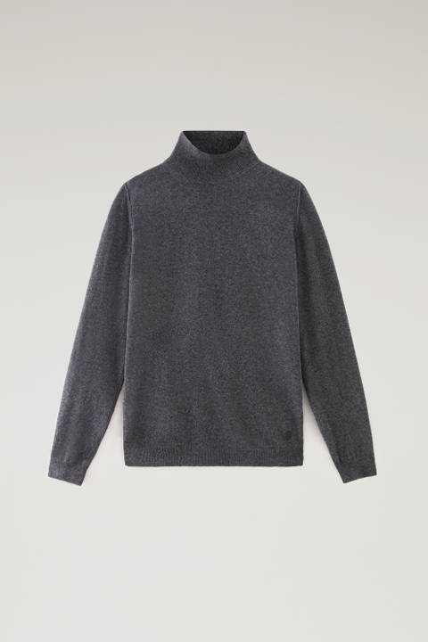 Turtleneck Sweater in Merino Wool Blend Gray photo 2 | Woolrich