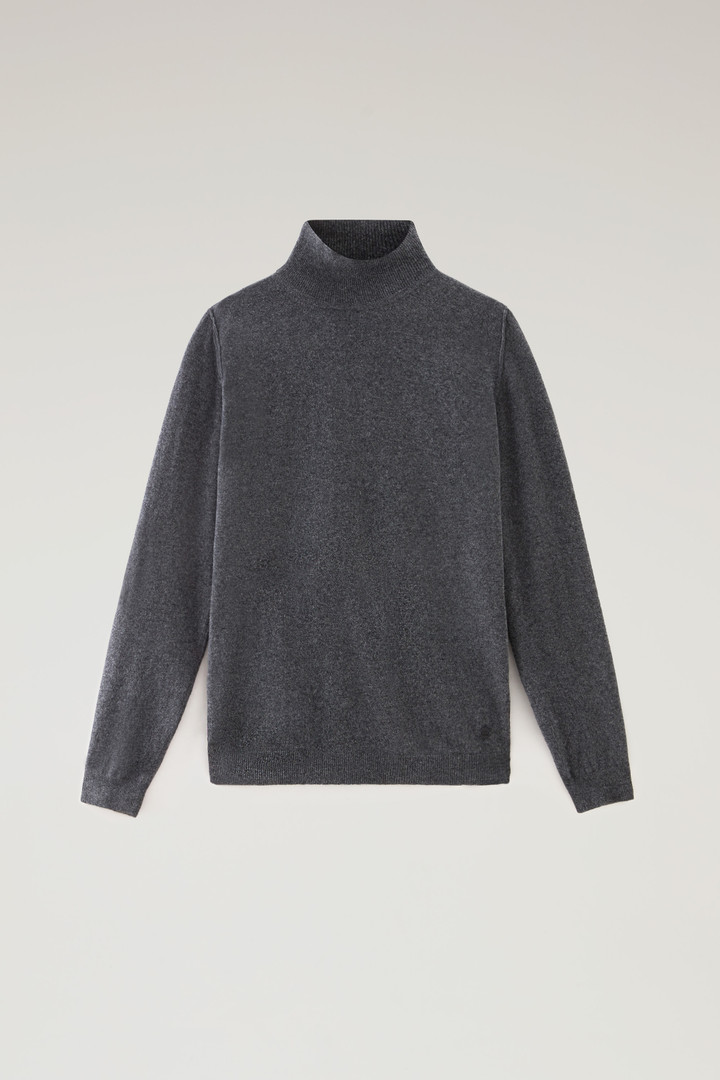 Turtleneck Sweater in Merino Wool Blend Gray photo 5 | Woolrich