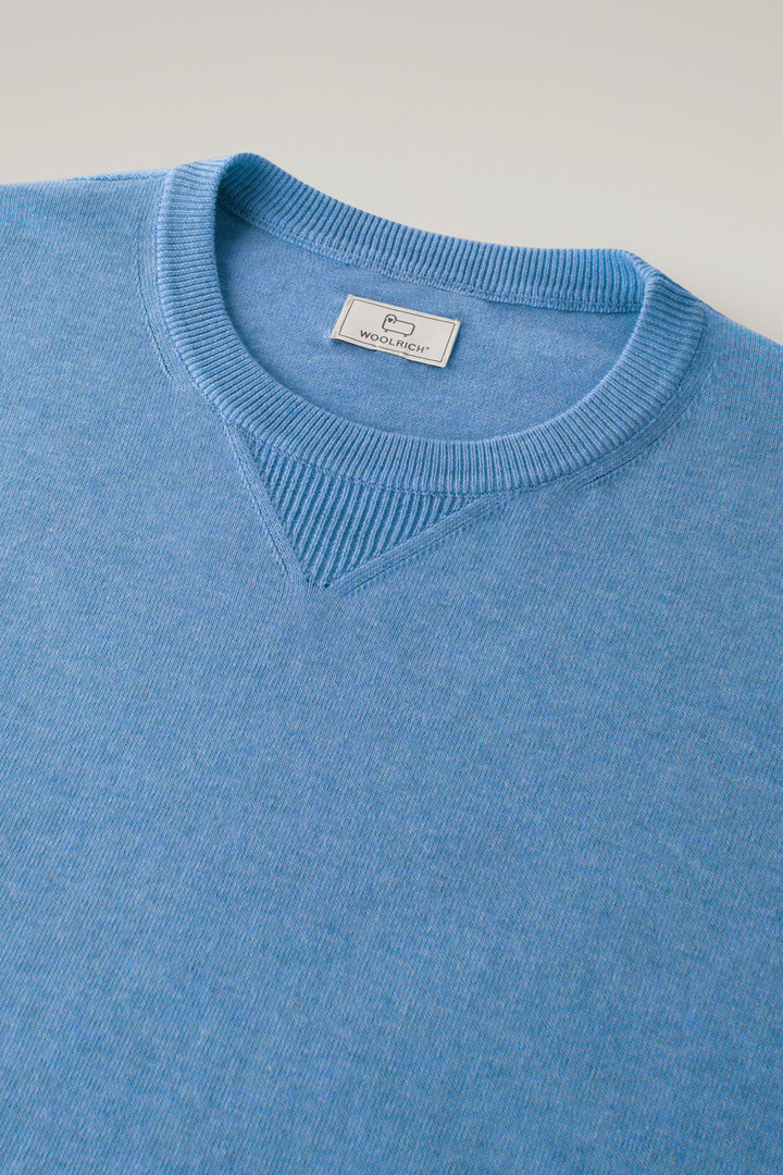 Pure Cotton Crewneck Sweater Blue photo 2 | Woolrich