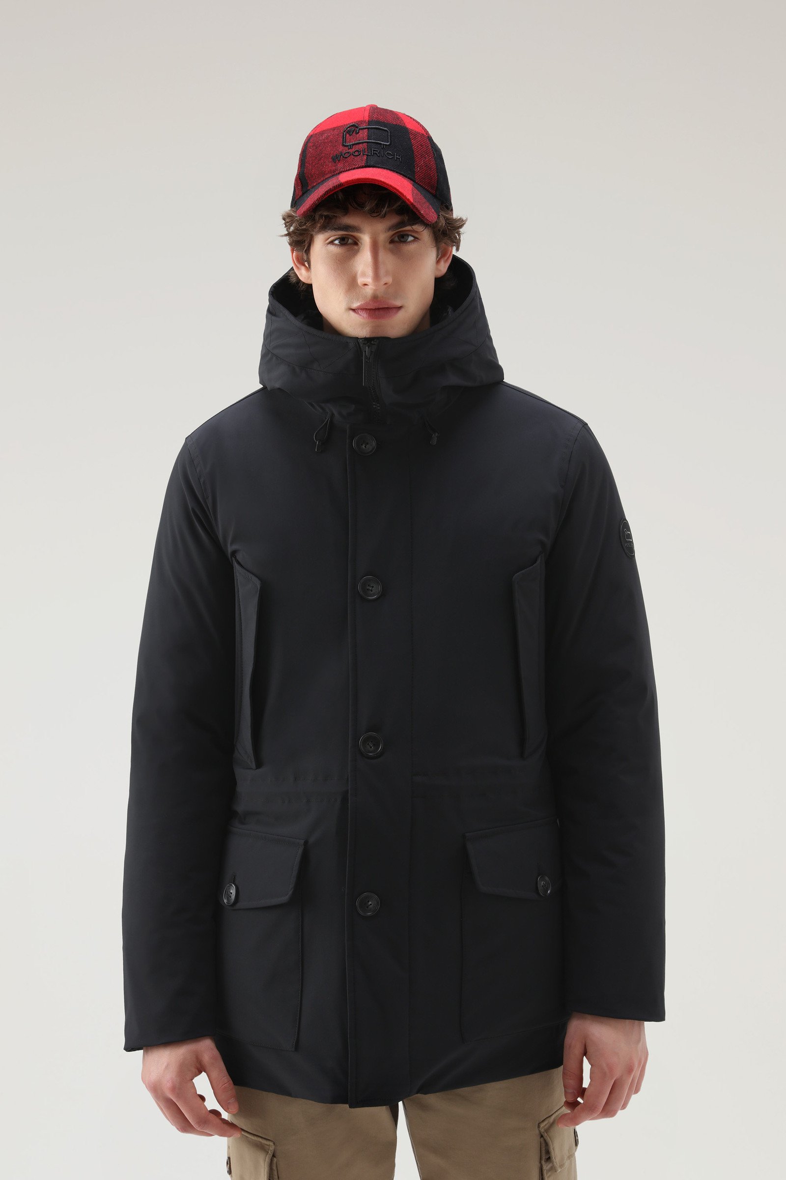 Vakantie Munching Voorwaardelijk Men's Arctic Parka in Stretch Nylon Black | Woolrich USA