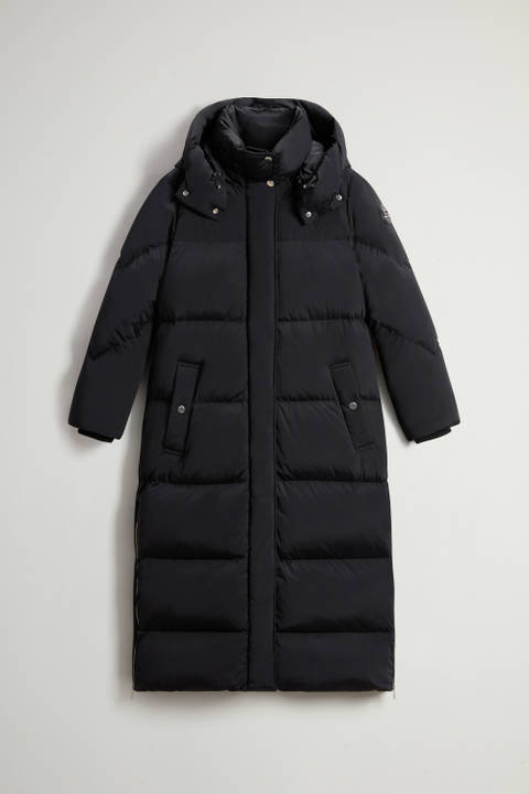 Langer Aurora Parka aus Stretch-Nylon Schwarz photo 2 | Woolrich