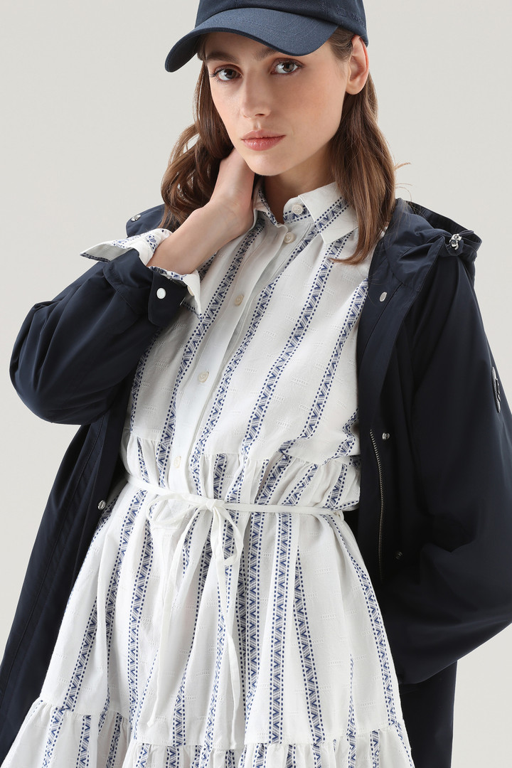 Ruffled Shirt Dress in Pure Cotton White photo 4 | Woolrich