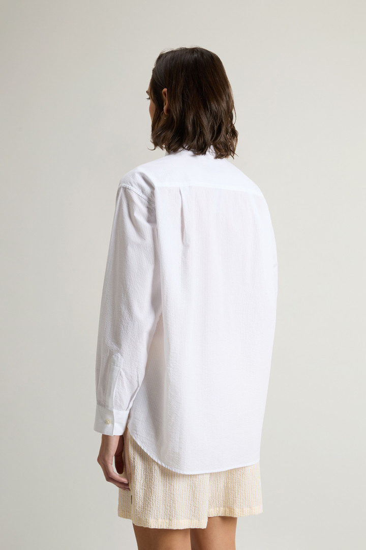 SEERSUCKER COTTON SHIRT Blanc photo 3 | Woolrich