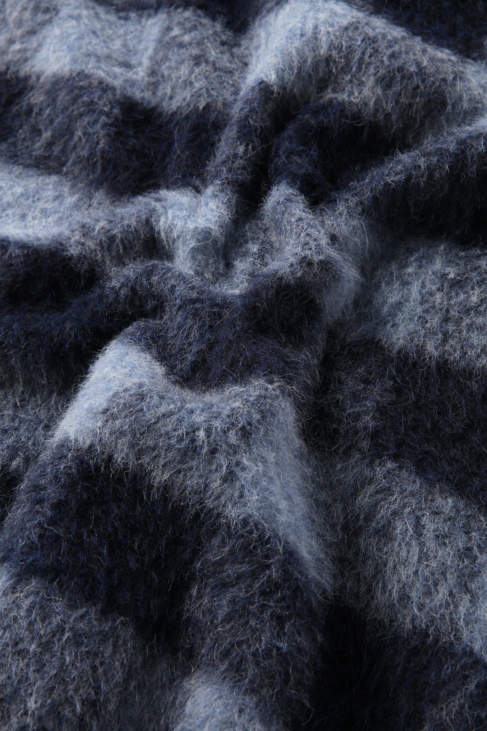 Brushed Wool Long Overshirt with Fringe Blue photo 9 | Woolrich