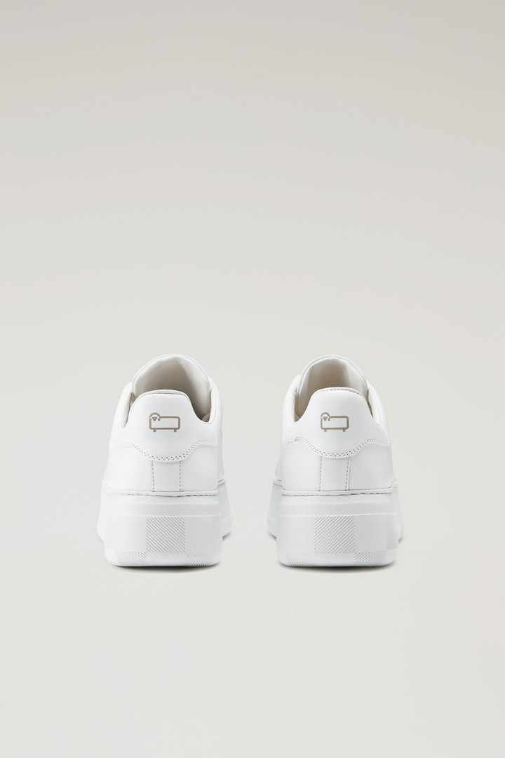 Chunky Court Sneakers in Leather White photo 3 | Woolrich
