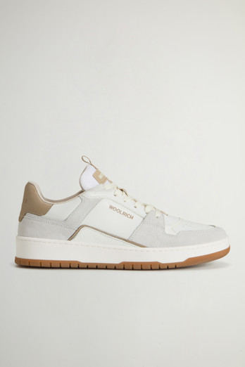 スニーカー Woolrich Swing Court Sneaker Women's Swing Court Leather Sneakers with Suede Details