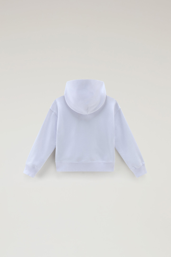 Sweat-shirt à capuche pour fille en pur coton Blanc photo 2 | Woolrich