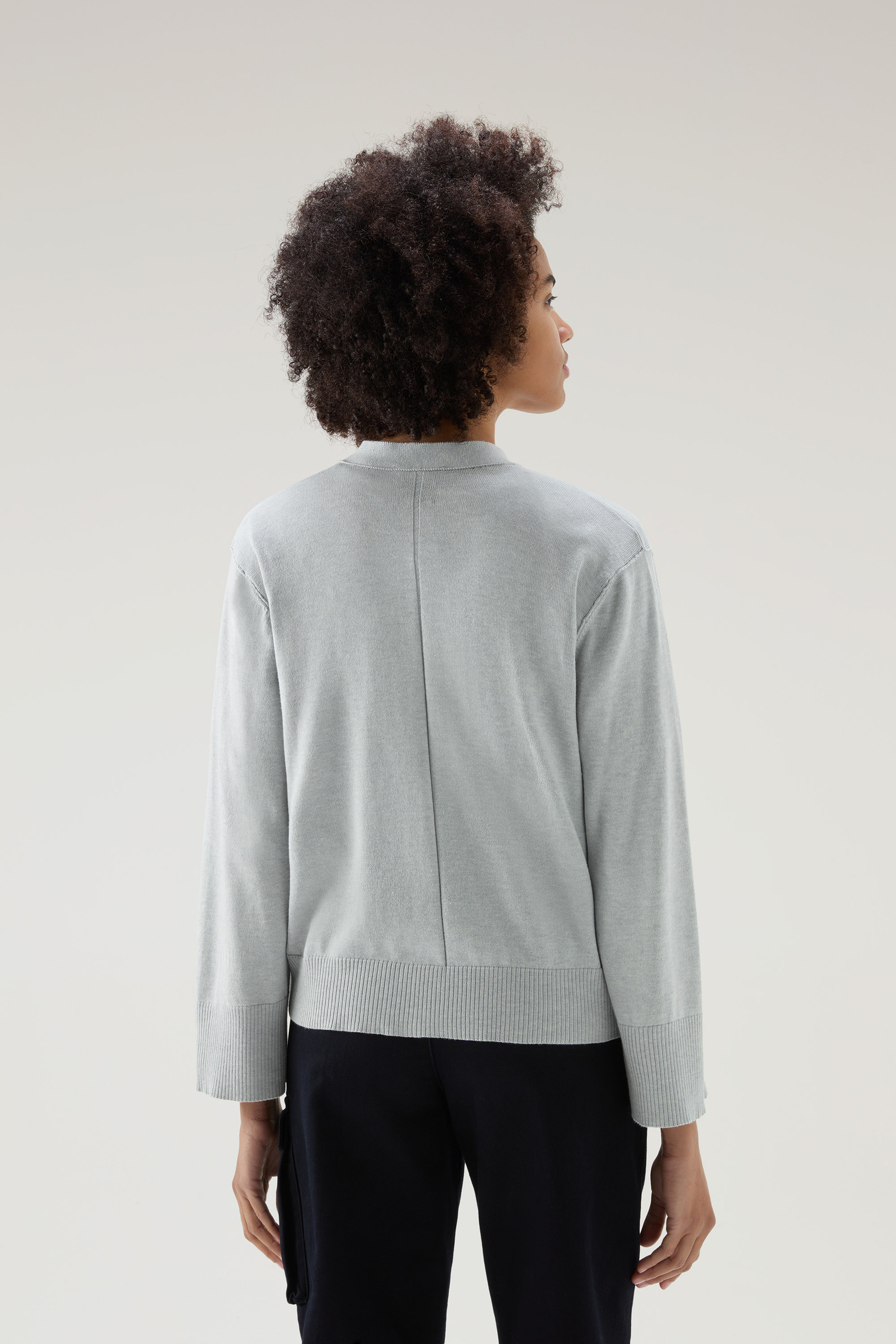 Cardigan in misto cotone e cashmere grigio photo 3 | Woolrich