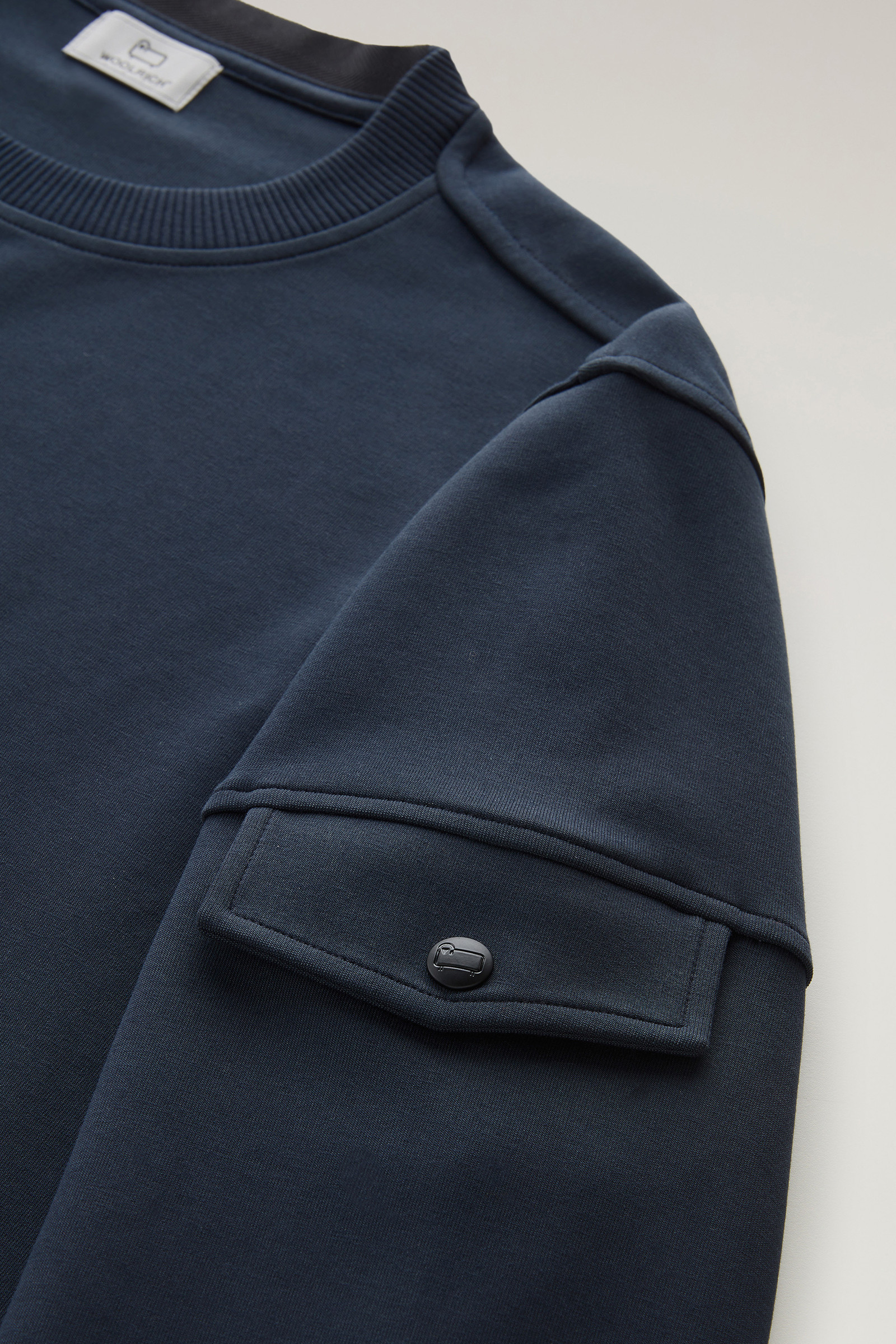 Felpa girocollo in misto cotone elasticizzato blu photo 7 | Woolrich