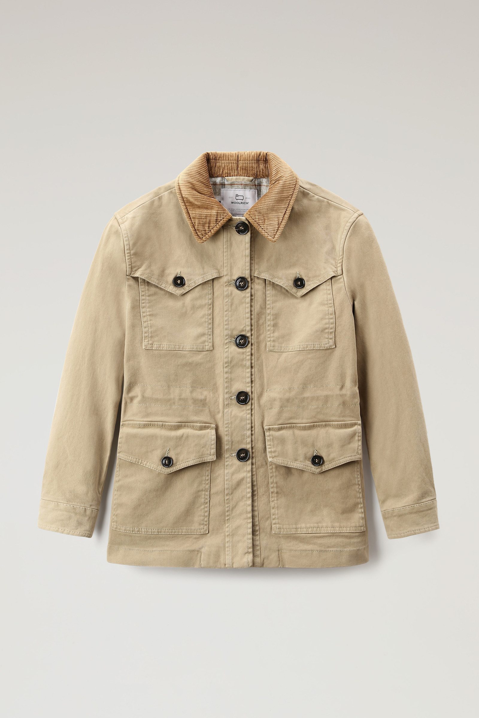 Cotton Twill Overshirt Beige photo 5 | Woolrich
