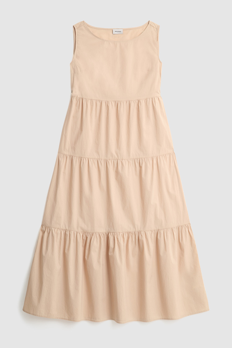 Ärmelloses langes Popelinekleid
