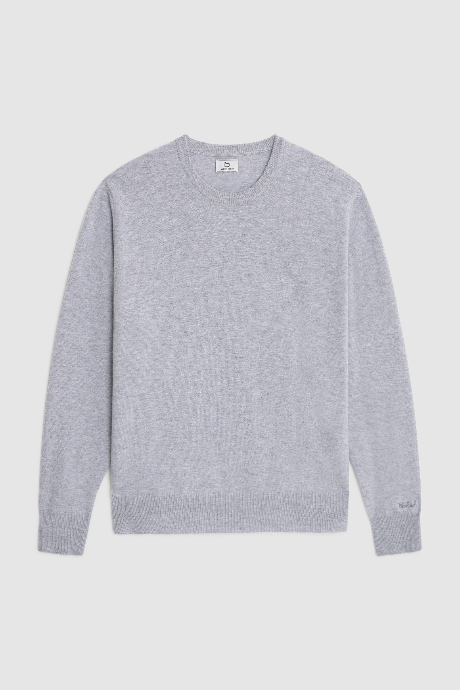 Men's Super Geelong Wool Crewneck Sweater Grey | Woolrich USA