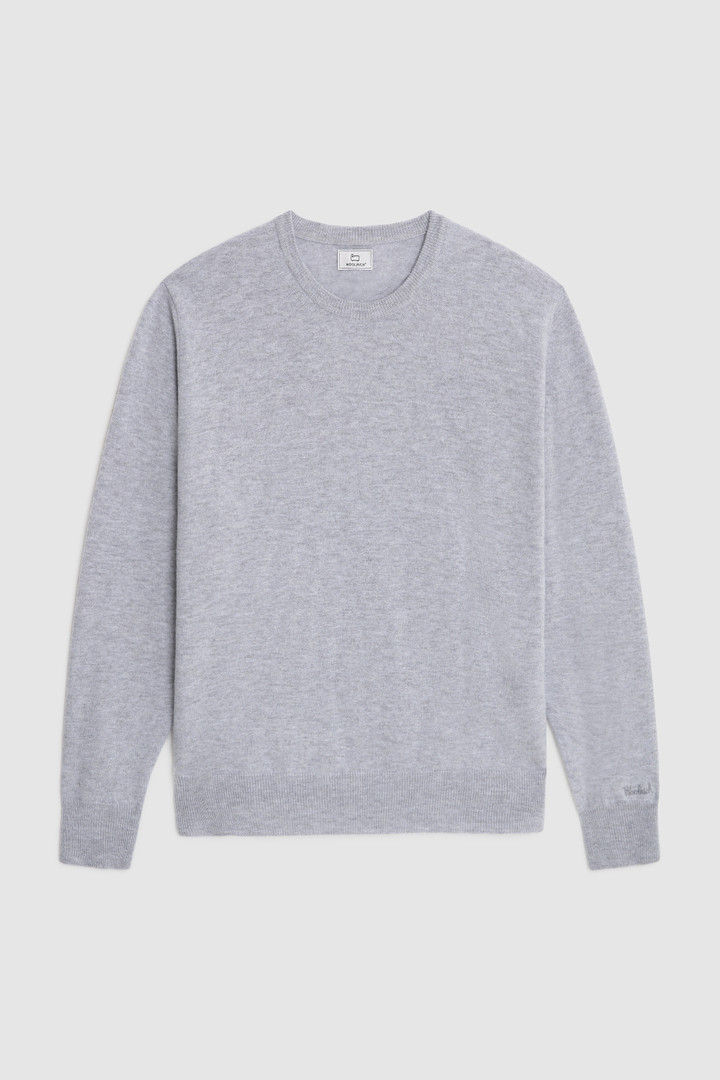 Men's Super Geelong wool Crewneck Sweater Grey | Woolrich