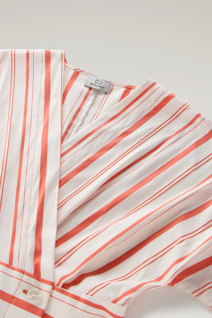 Striped Dress in Cotton Blend Poplin White photo 6 | Woolrich