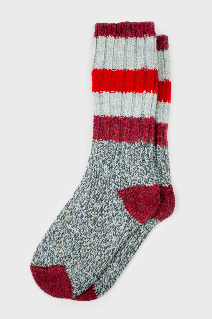 Men's Merino Stripe Socks - Made in the USA Grey | Woolrich USA