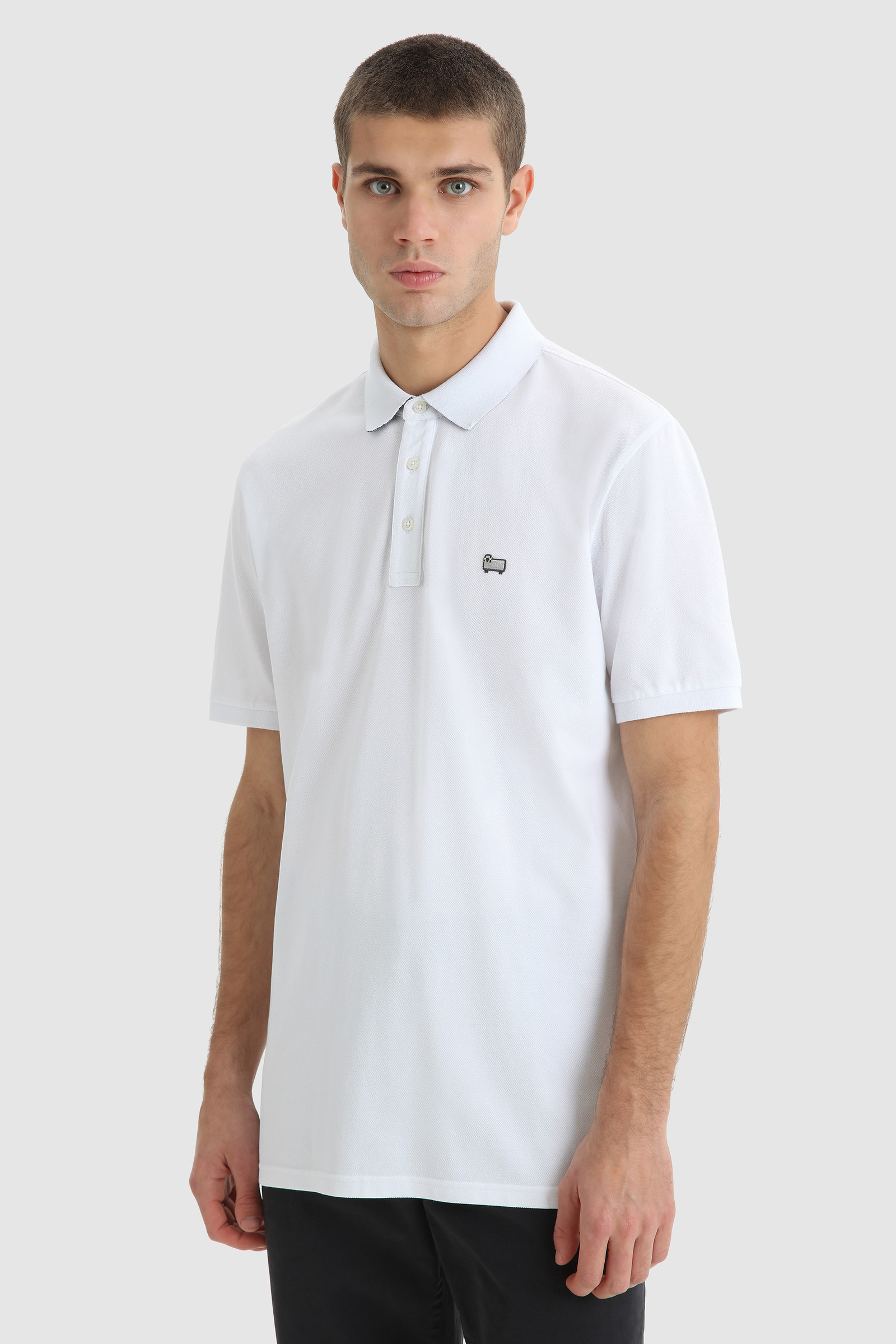 Polo Gracious en piqué de coton extensible blanc | Woolrich