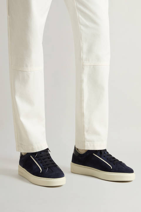 Classic Court Sneakers in Suede with Wingtip Toe Blue photo 2 | Woolrich
