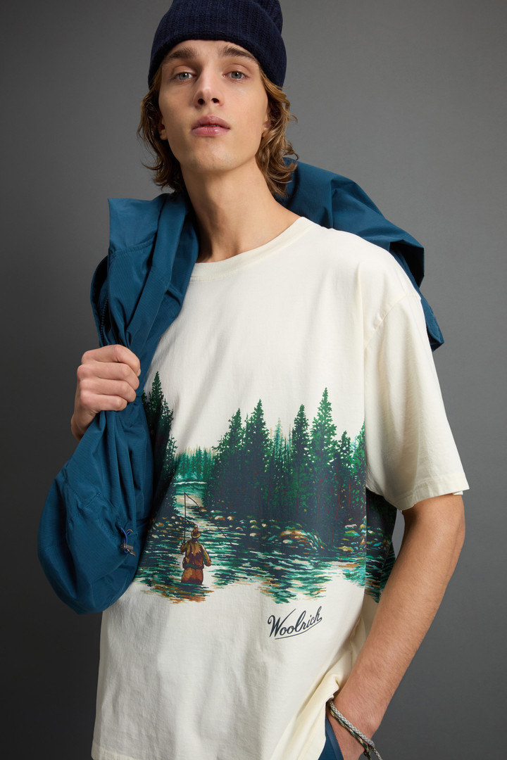 Pure Cotton T-Shirt with Print by Todd Snyder White photo 3 | Woolrich