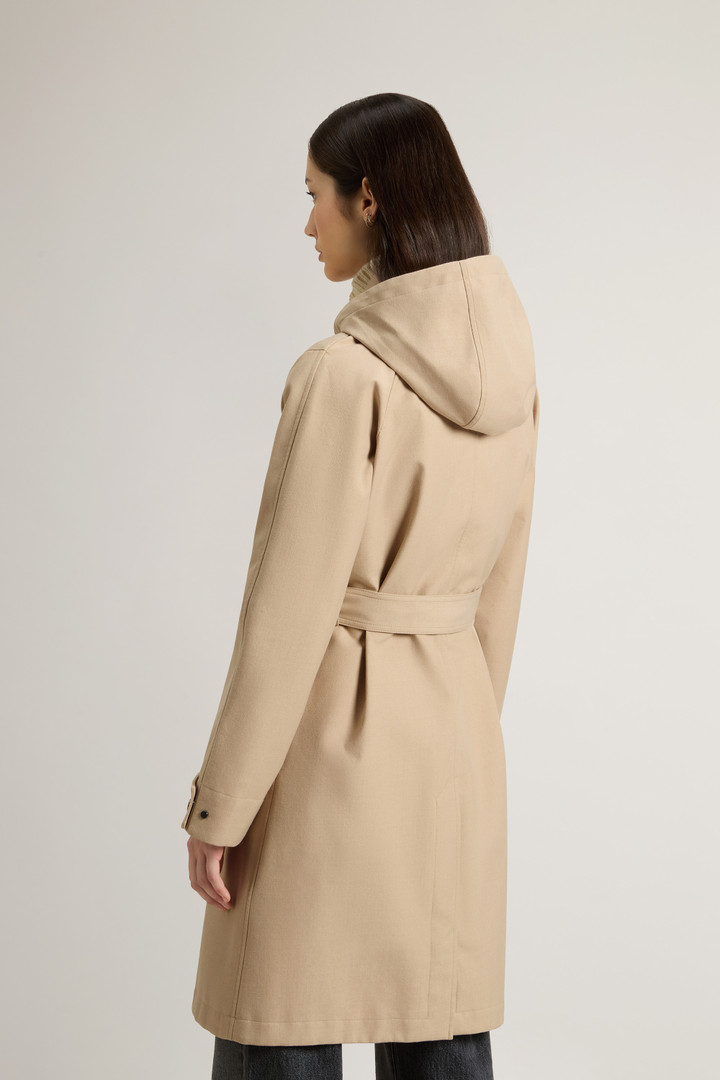 Yarn-Dyed Trench Coat in Three-Layer Fabric with Hood Beige photo 3 | Woolrich