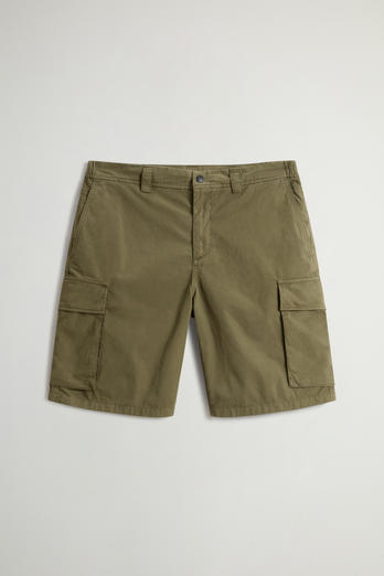 Garment-Dyed Cargo Short in Pure Cotton Green photo 1 | Woolrich