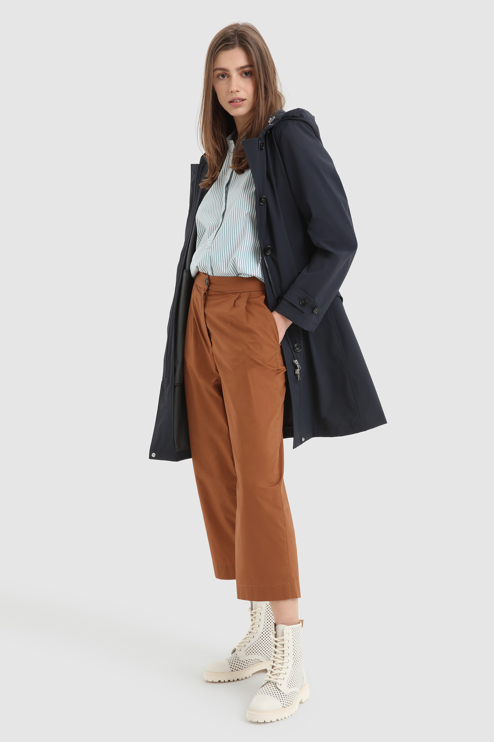 Poplin Blouse with Adjustable Sleeves Blue photo 2 | Woolrich