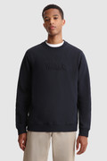 Luxuriöses Sweatshirt mit Rundhalsausschnitt und geprägtem Logo