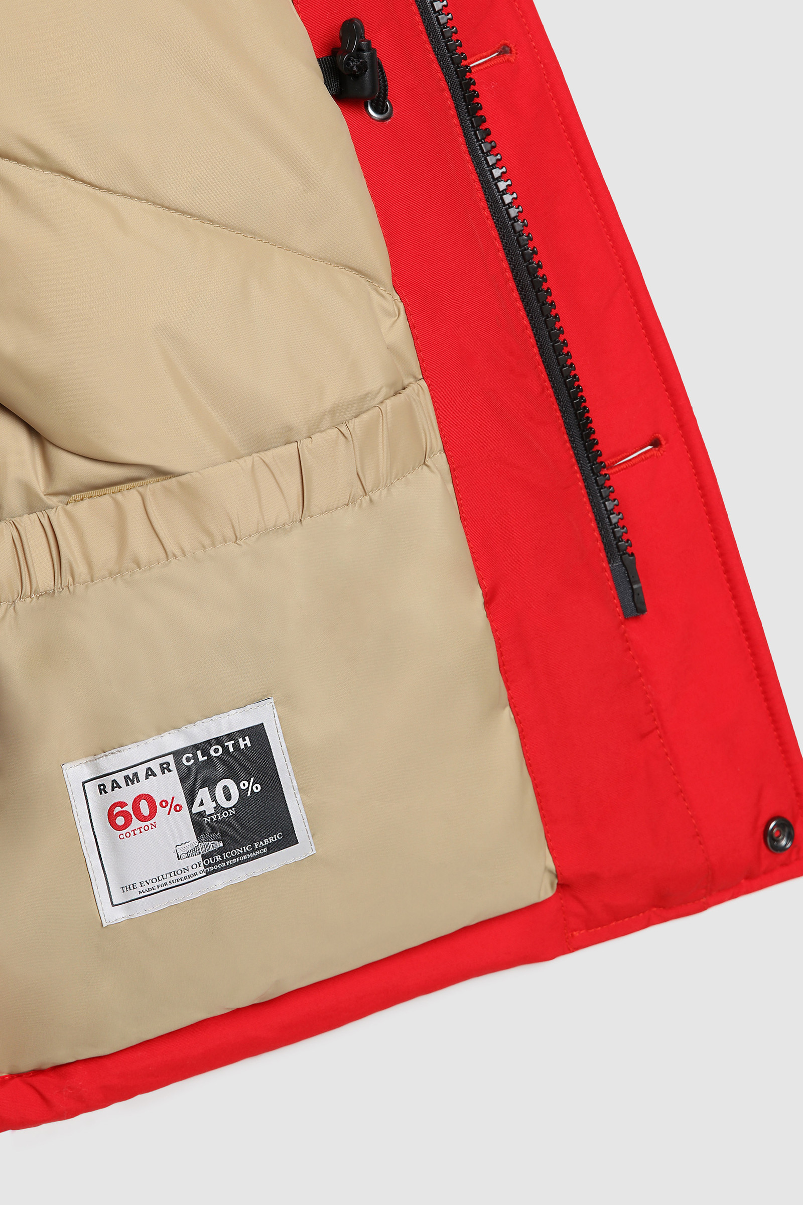 Boys' Arctic Parka in Ramar Cloth with Detachable Fur Red photo 6 | Woolrich