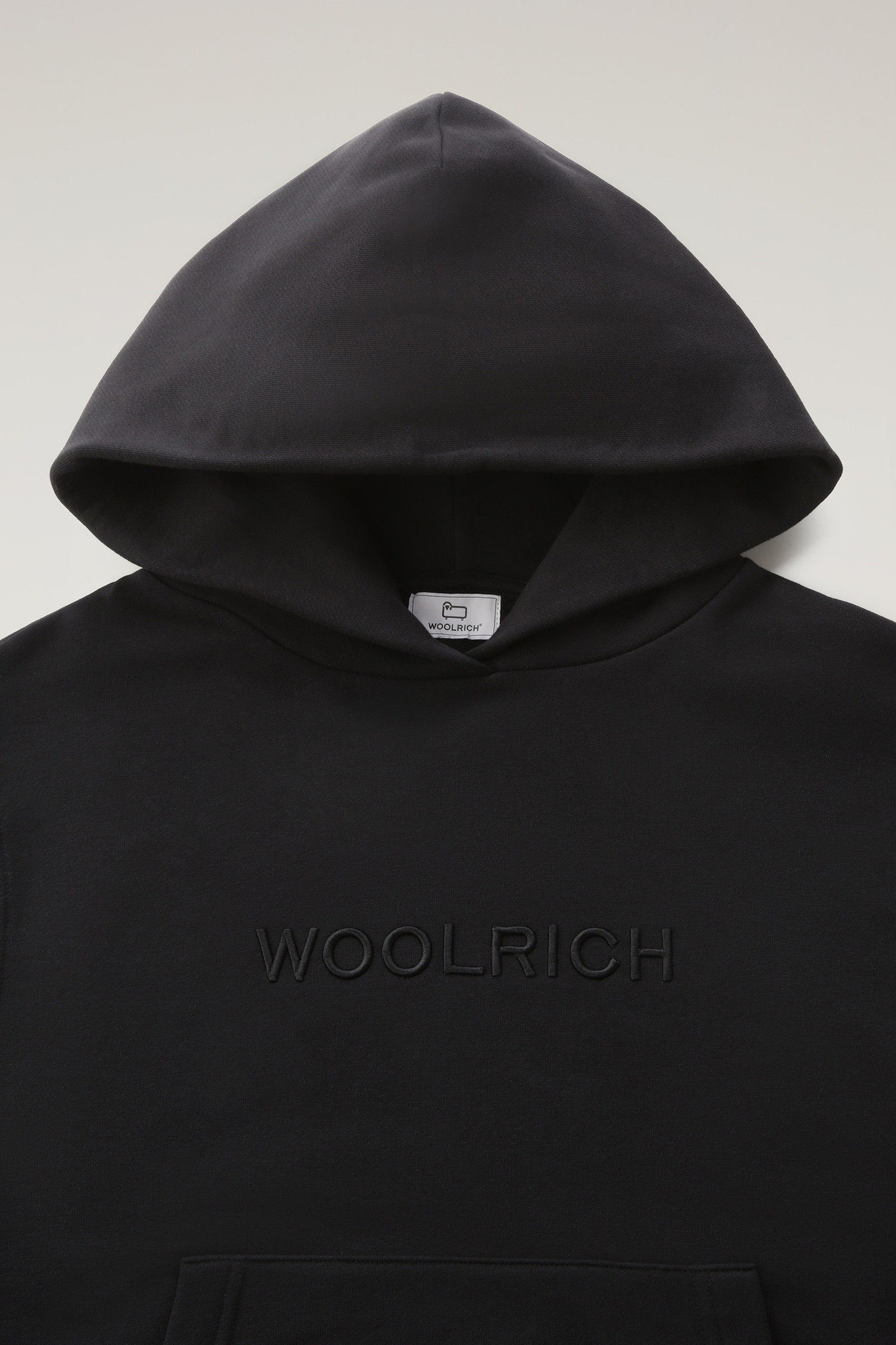 Logo Fleece Hoodie Black photo 6 | Woolrich