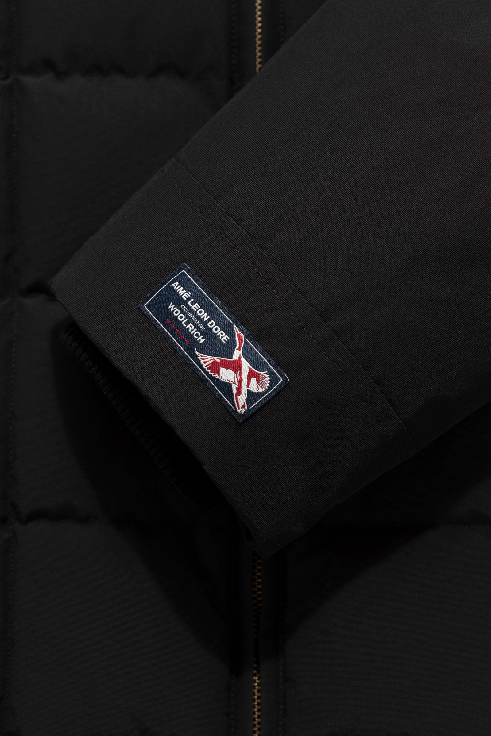 Quilted Jacket in Ramar Cloth with Sherpa Shirt Collar - Aimé Leon Dore / Woolrich Black photo 3 | Woolrich