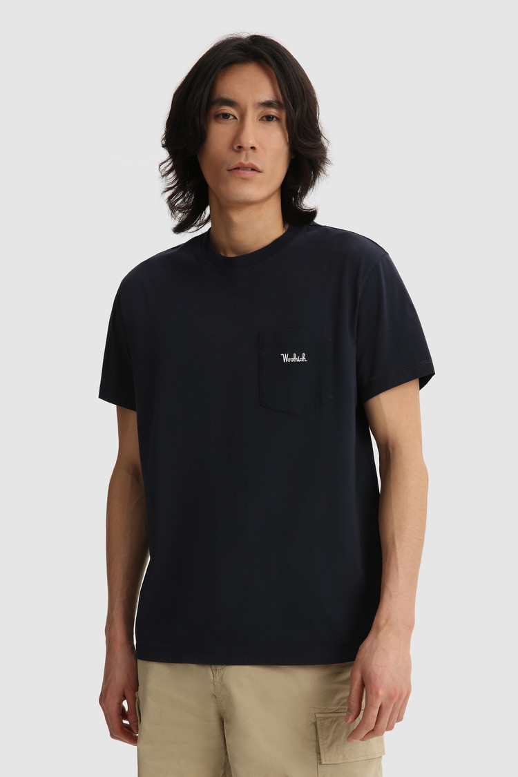 Embossed logo pocket tee