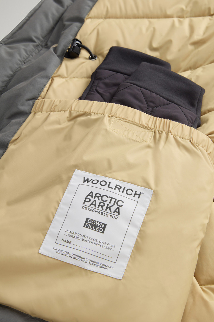 Arctic Parka in Ramar Cloth with Detachable Fur Trim Gray photo 10 | Woolrich