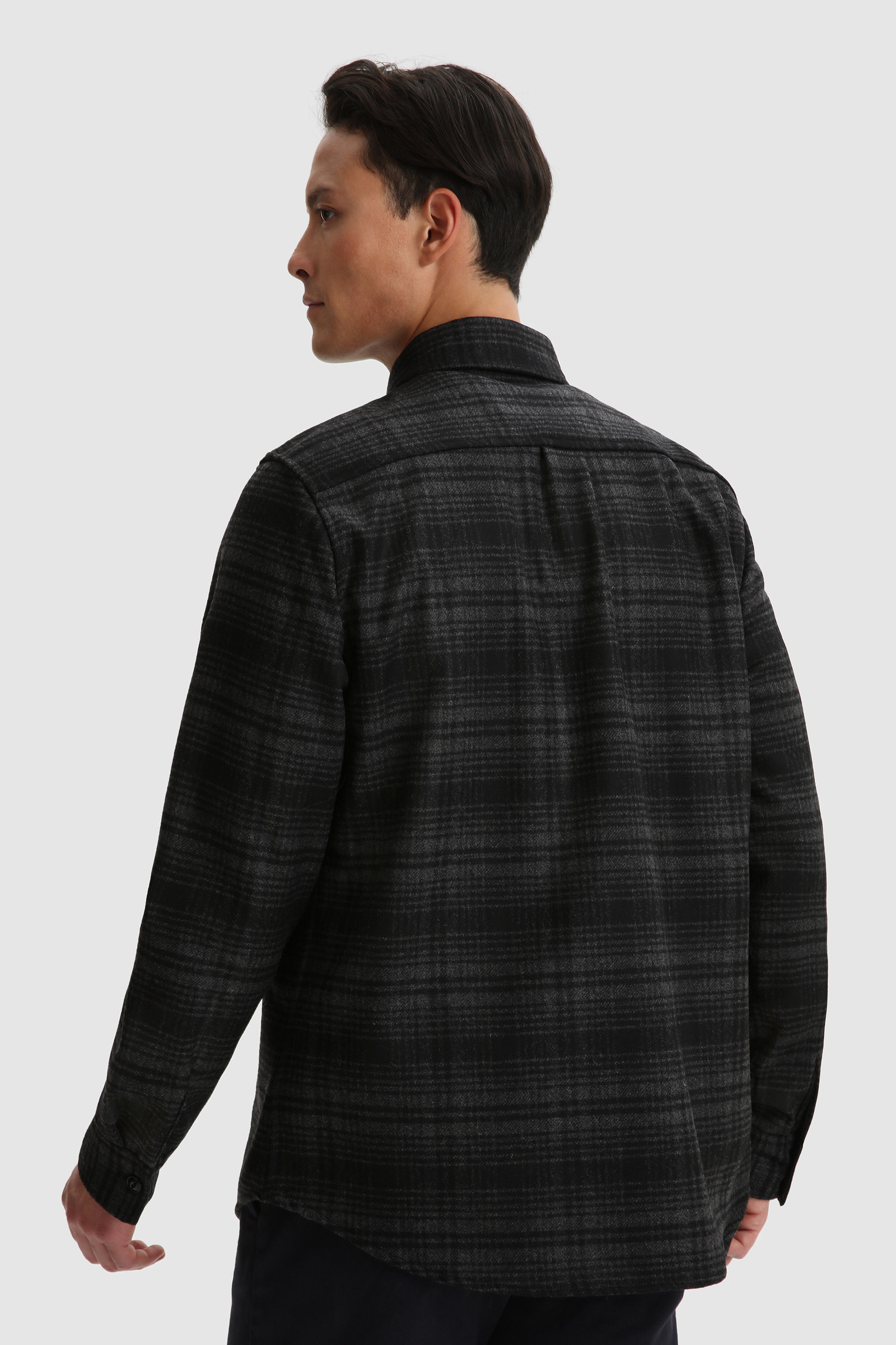 Alaskan Melton Shirt in Recycled Italian Wool - Men - Grey