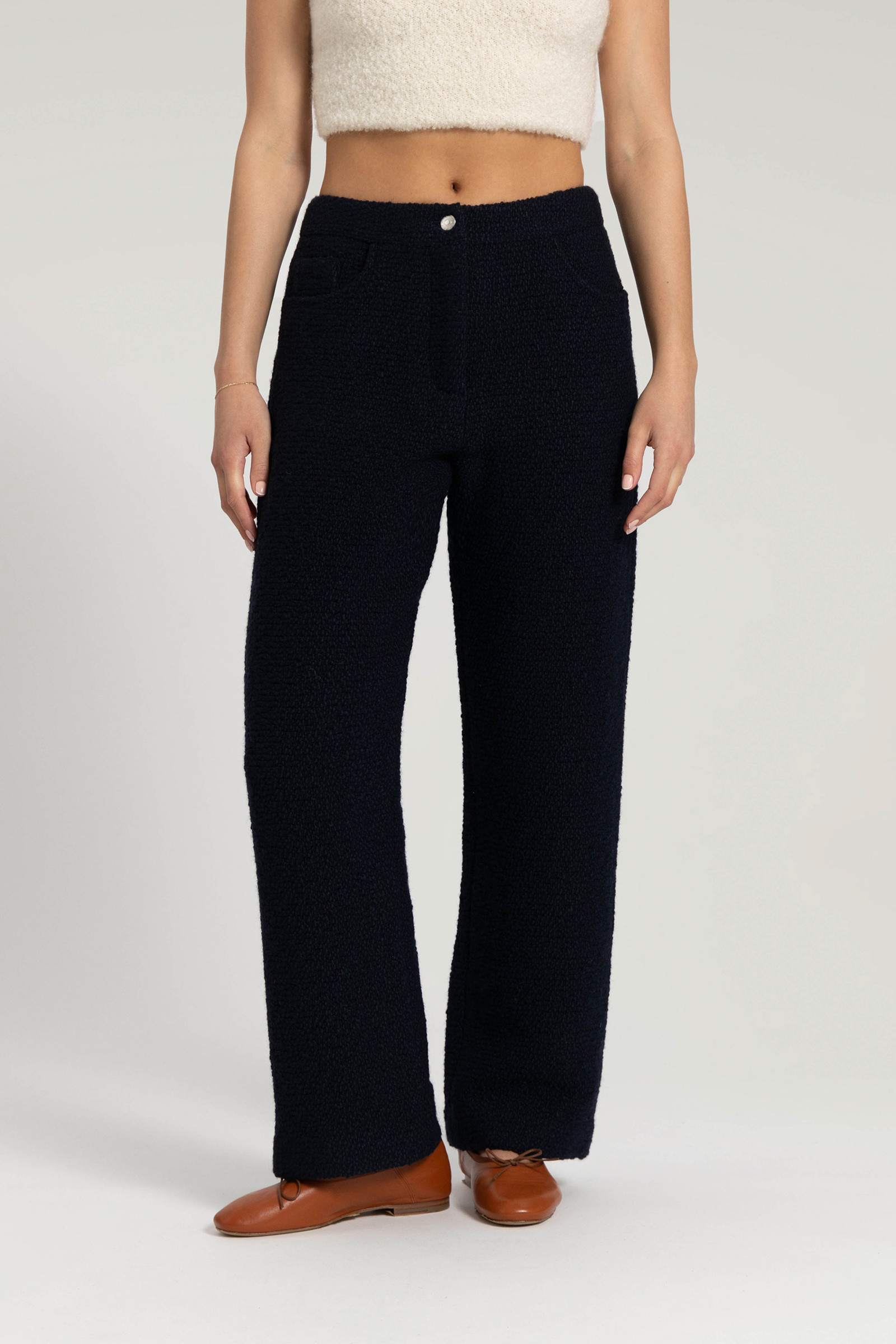 Pantaloni in bouclé di misto lana - Daniëlle Cathari / Woolrich blu | Woolrich