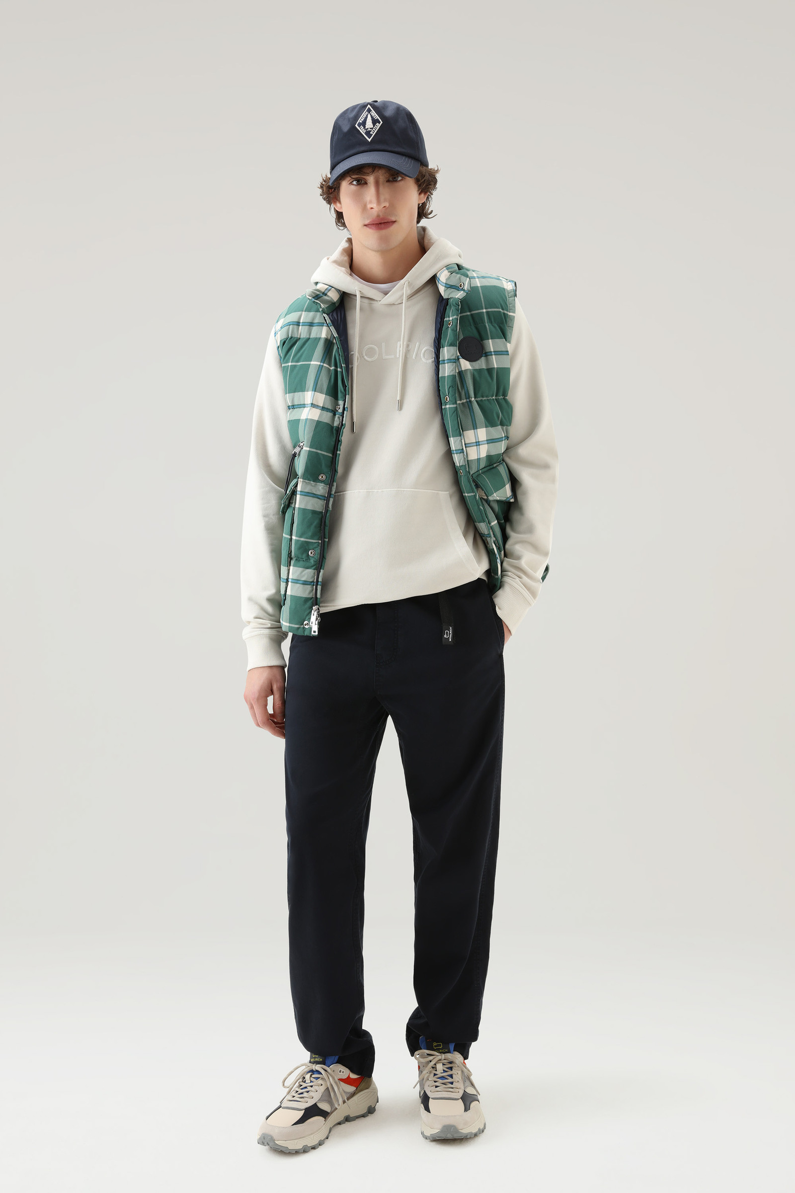 Sweat-shirt à capuche Varsity en pur coton teint en pièce blanc photo 2 | Woolrich