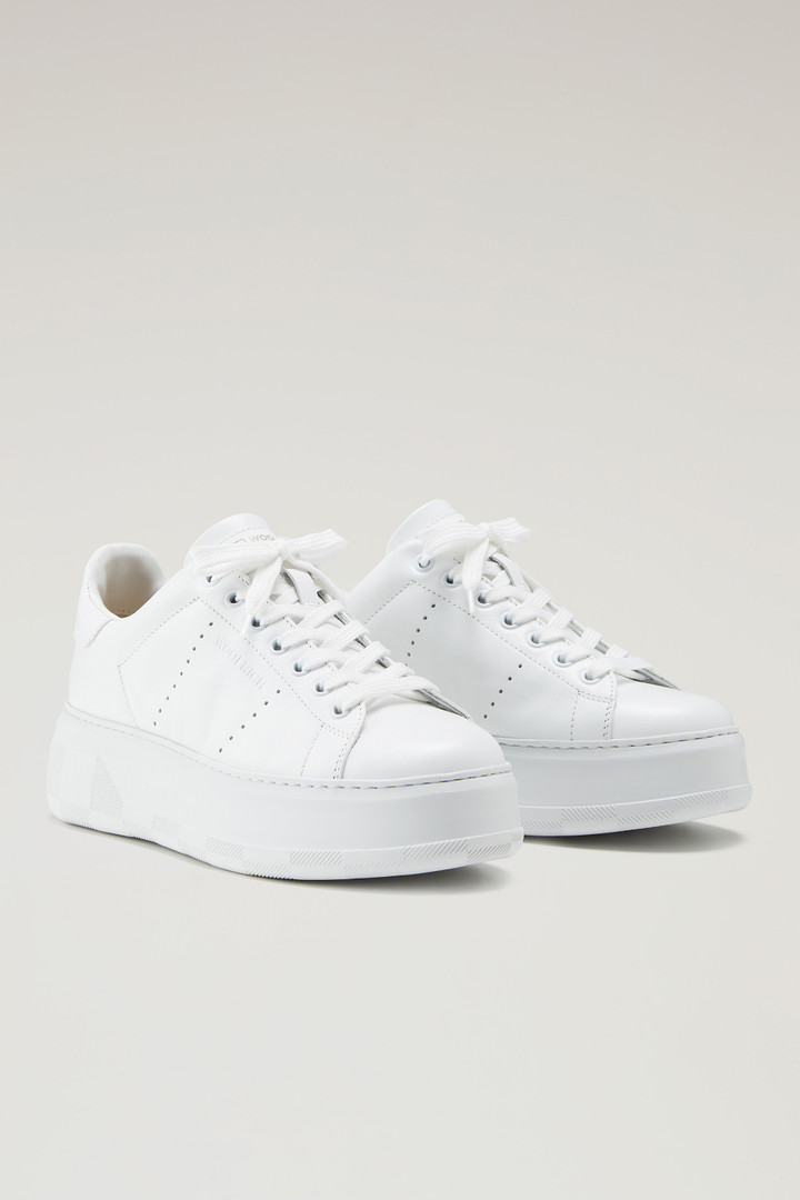 Chunky Court Sneakers in Leather White photo 2 | Woolrich
