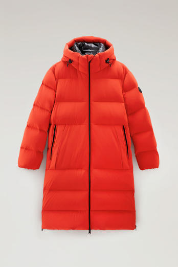 Sierra Supreme Long Parka in Stretch Nylon Orange | Woolrich
