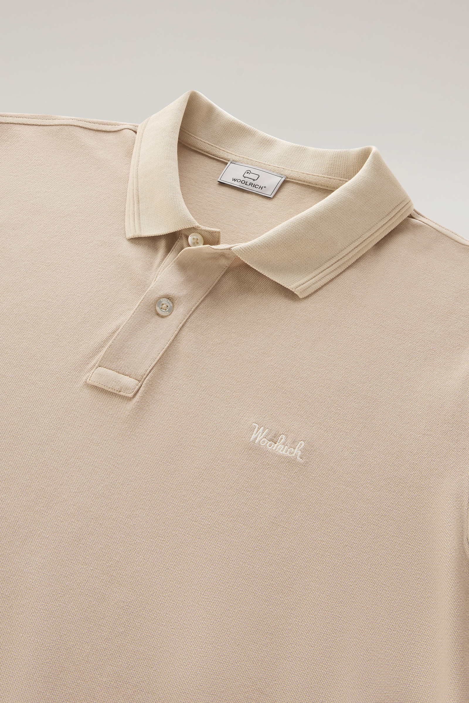 Mackinack Polo aus stückgefärbtem Stretch-Baumwollpikee beige photo 6 | Woolrich