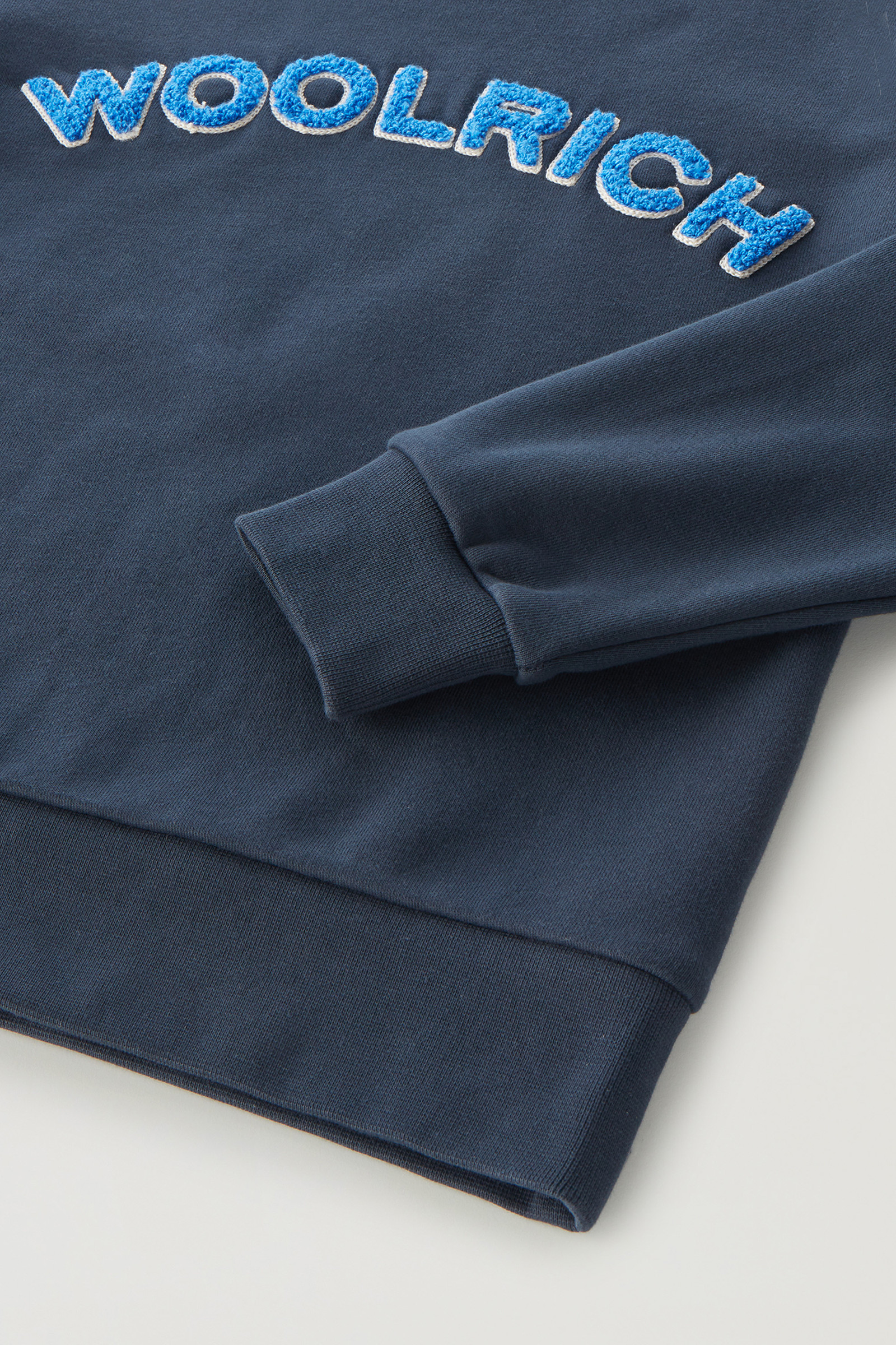 Pullover im College-Stil mit Rundhalsausschnitt aus reiner Baumwolle blau photo 4 | Woolrich