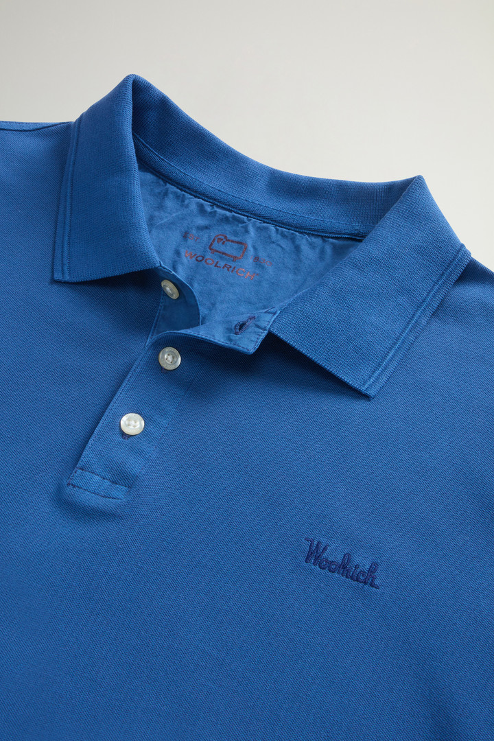 Achteraf geverfde Mackinack-poloshirt van katoenpiqué met stretch Blauw photo 6 | Woolrich