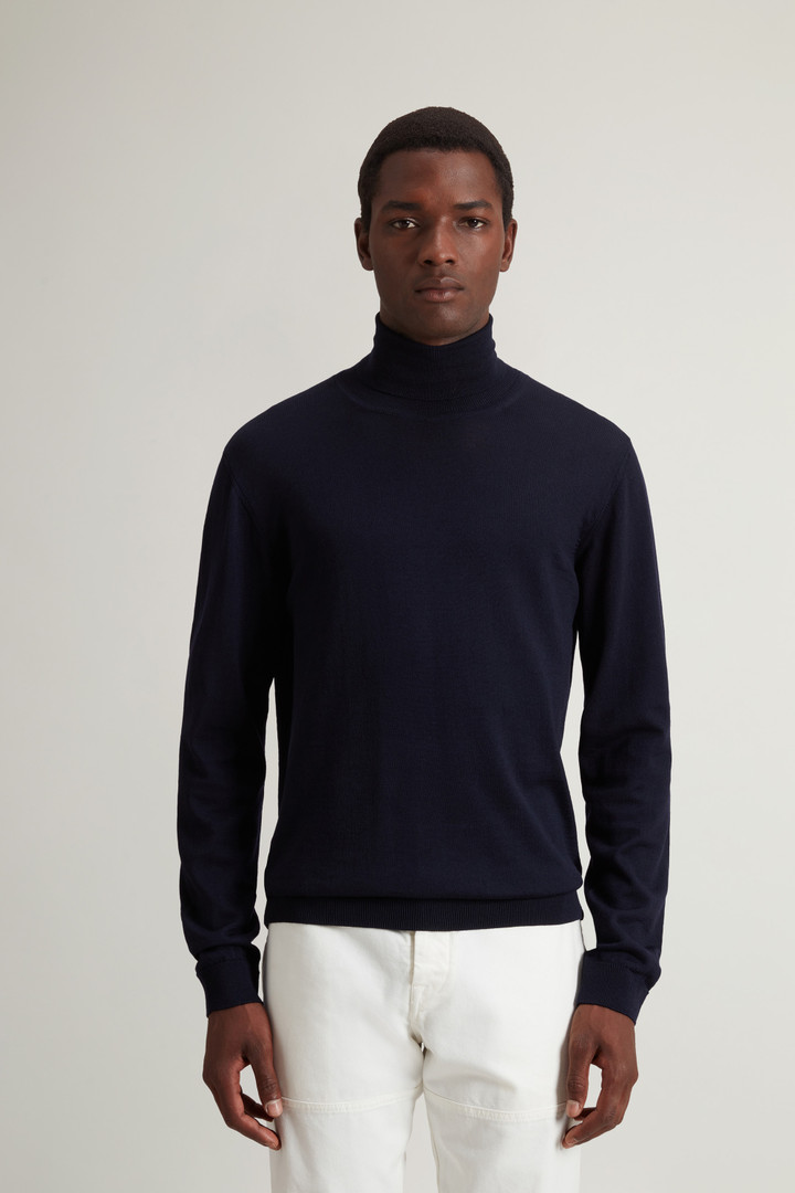 Turtleneck Sweater in Pure Merino Virgin Wool Blue photo 1 | Woolrich