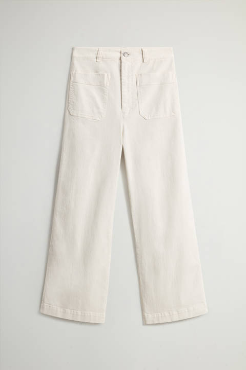 Garment-Dyed Wide-Leg Pants in Stretch Cotton Twill White photo 2 | Woolrich