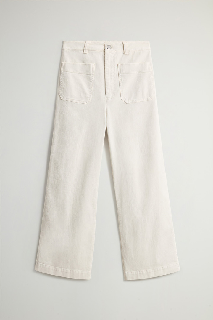 Garment-Dyed Wide-Leg Pants in Stretch Cotton Twill White photo 4 | Woolrich