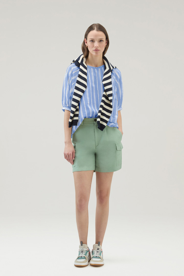 Embroidered Blouse in Pure Cotton Blue photo 2 | Woolrich