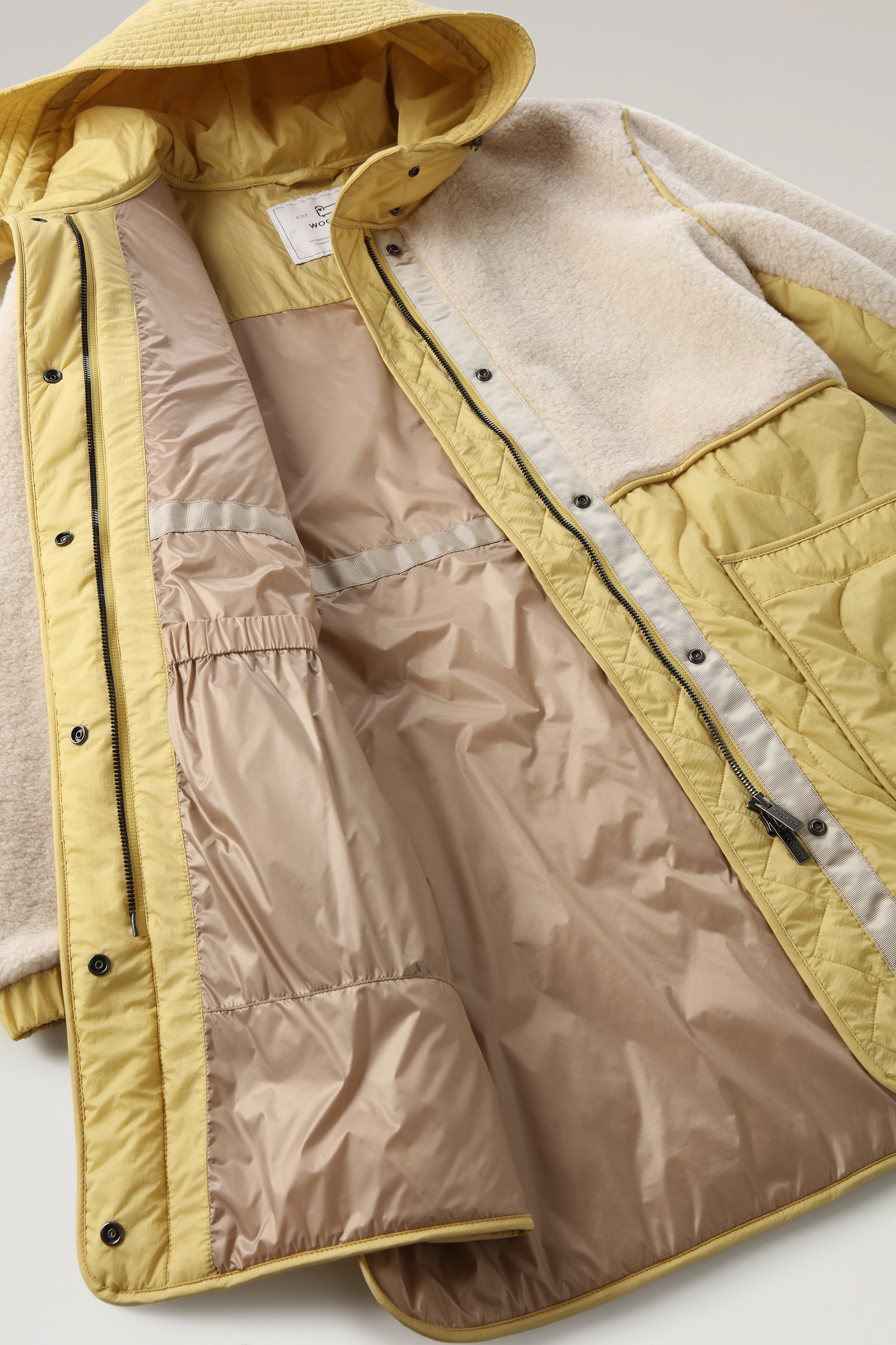 Alba Parka in Crinkle Nylon and Sherpa Yellow | Woolrich USA