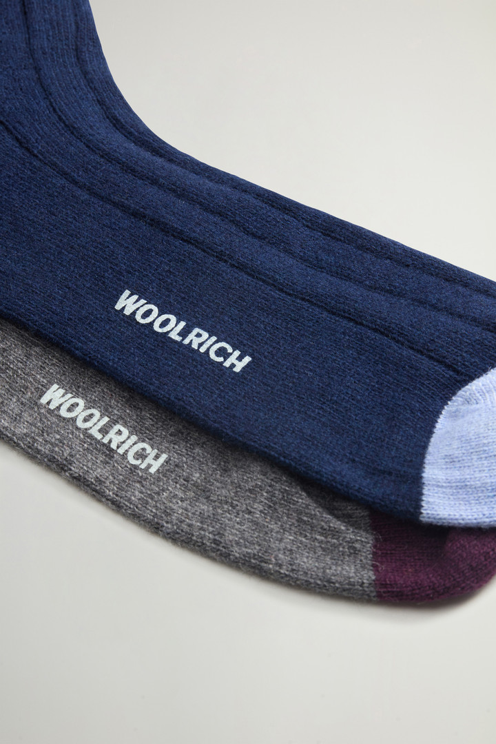 Wool- and Cashmere-Blend Socks Blue photo 3 | Woolrich