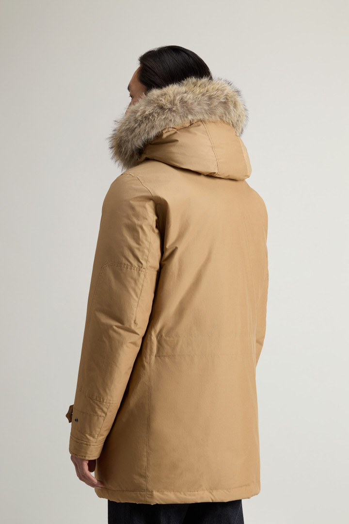 Polar Parka in Ramar Cloth with High Collar and Fur Trim Beige photo 3 | Woolrich