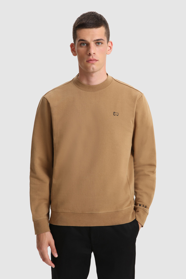 Sudadera de algodón cepillado con cuello redondo American