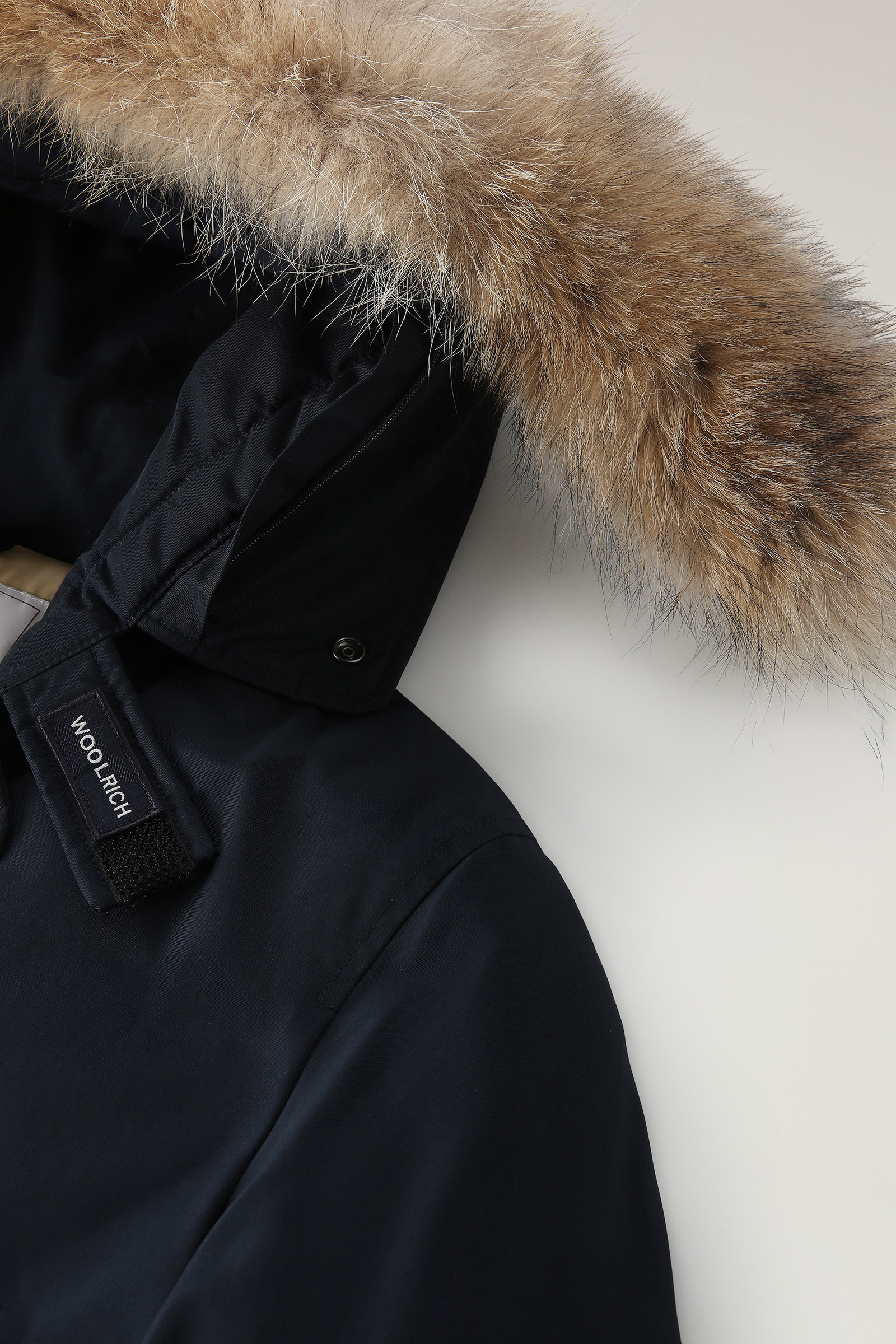 Arctic Parka in Ramar Cloth with Detachable Fur Trim Blue photo 7 | Woolrich