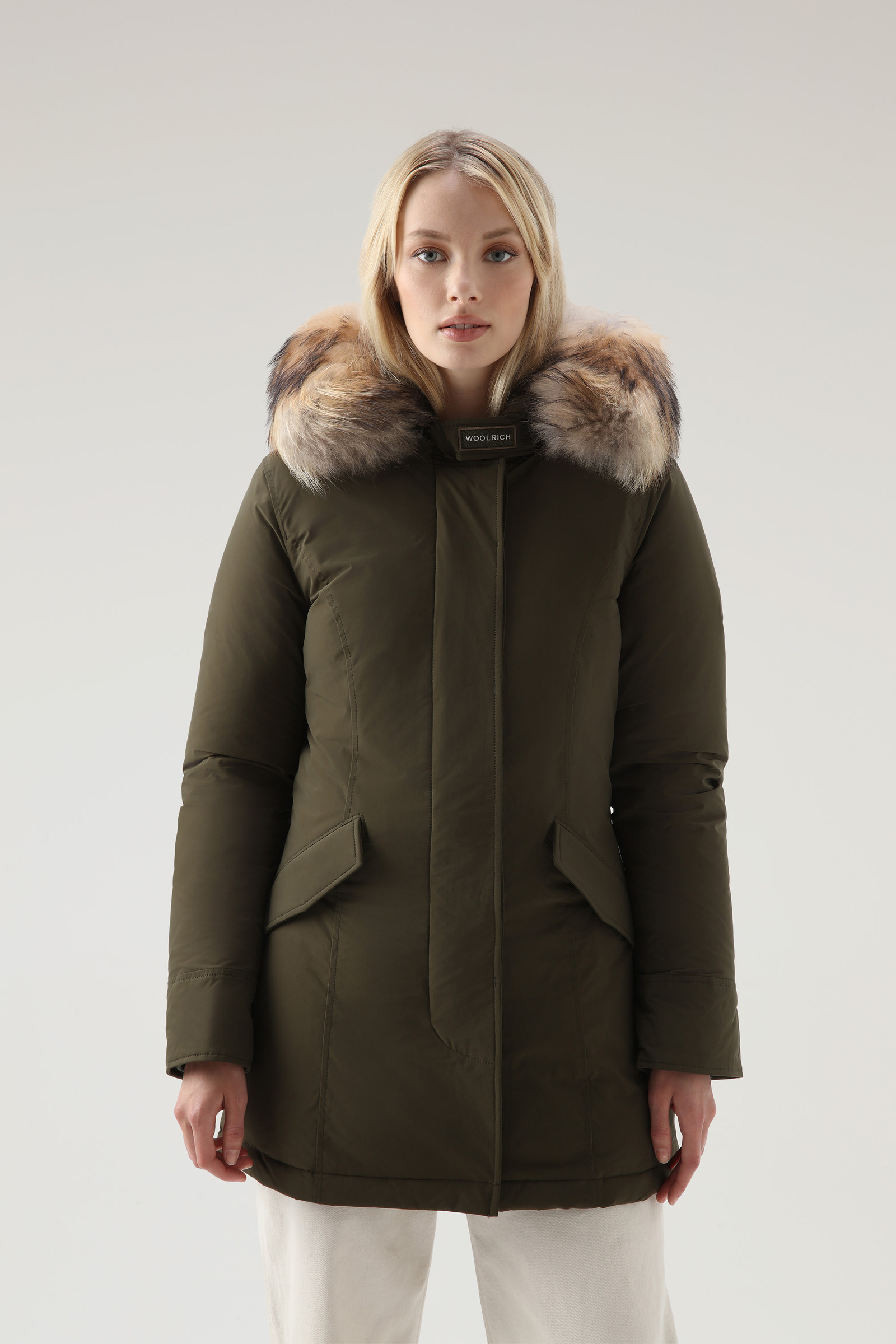 Women's Arctic Parka in Urban Touch with Detachable Fur Green ...